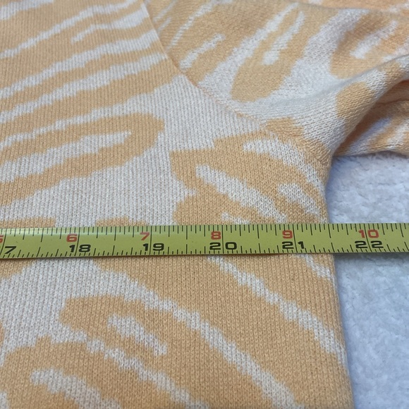 SOFT SURROUNDINGS Size L Light Orange & Cream Zebra Stripe Open Front Cardigan - Picture 7 of 9